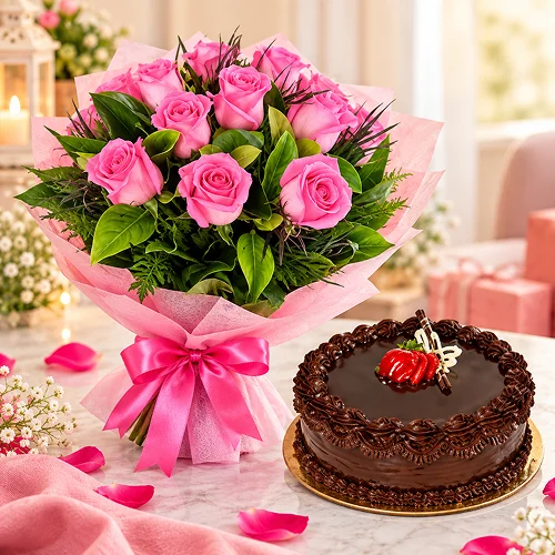 Flowers with Cake Flowers with Cake