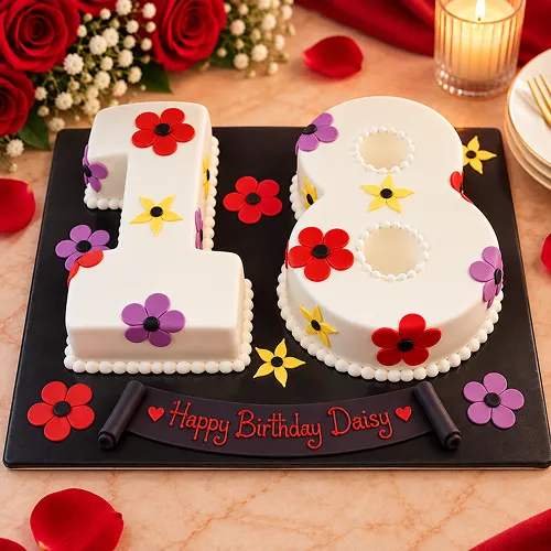 Flowery 18th Cake 2.5kg Flowery 18th Cake 2.5kg