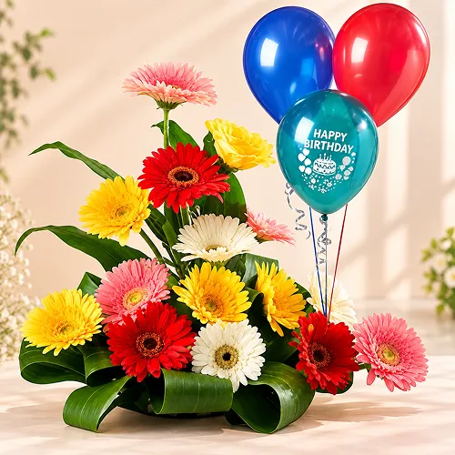 Gerbera and Balloons Gerbera and Balloons
