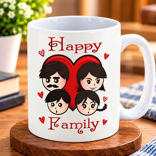 Happy Family Printed Ceramic Coffee Mug Happy Family Printed Ceramic Coffee Mug