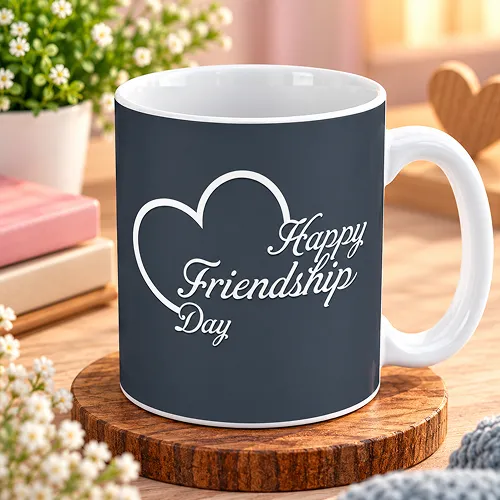 Happy Friendship Day Heart Printed Ceramic Mug