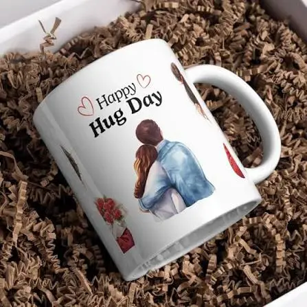 Happy Hug Day Printed Ceramic Coffee Mug