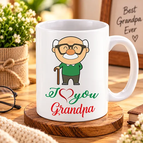 I Love You Grandpa Quote Printed Ceramic Coffee Mug I Love You Grandpa Quote Printed Ceramic Coffee Mug
