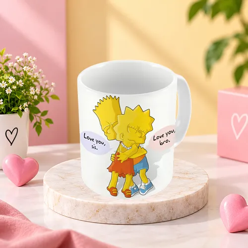I Love You Sister Bro Quote Printed Ceramic Mug