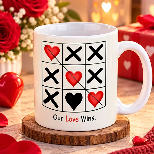 Love Wings Game Pattern Printed Ceramic Coffee Mug Love Wings Game Pattern Printed Ceramic Coffee Mug