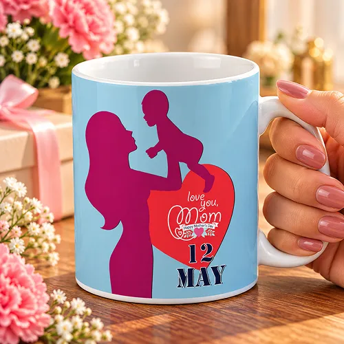 Love you Mom Quote Printed Ceramic Coffee Mug Love you Mom Quote Printed Ceramic Coffee Mug