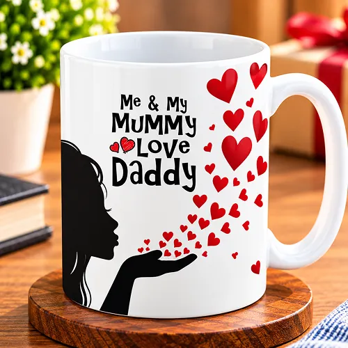 Me and My Mummy Love Daddy Quote Printed Ceramic Coffee Mug Me and My Mummy Love Daddy Quote Printed Ceramic Coffee Mug