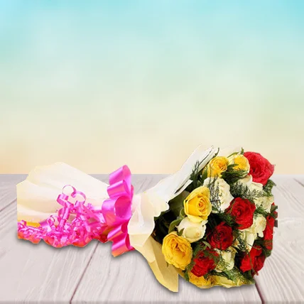 Memorable Moments A bouquet of Multicolored Roses