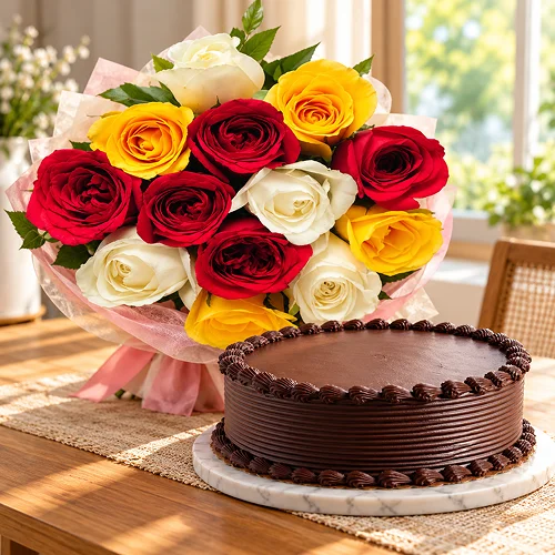 Mix Roses with Chocolate Cake Mix Roses with Chocolate Cake