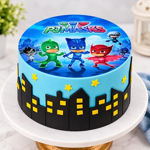 PJ Masks Photo Fondant Cake (1 Kg)