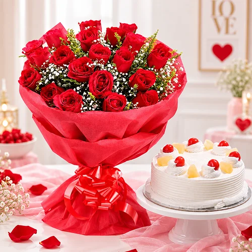 Pineapple Cake with Flowers Deluxe Pineapple Cake with Flowers Deluxe