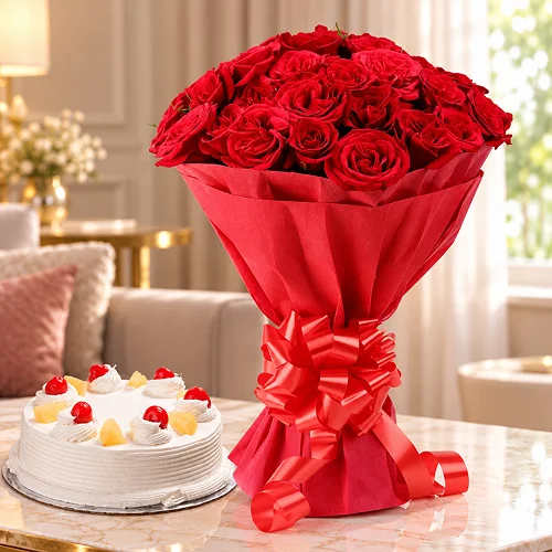 Pineapple Cake with Flowers Premium Pineapple Cake with Flowers Premium