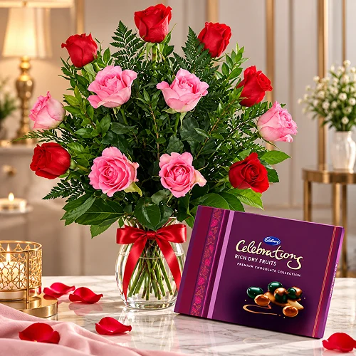 Pink and Red Roses Pink and Red Roses
