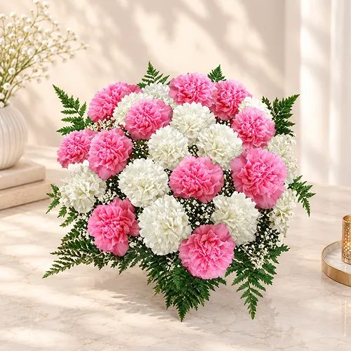 Pink and white Carnations Pink and white Carnations