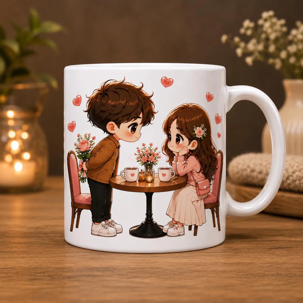 Cartoon Purposing His Dream Girl Printed Ceramic Coffee Mug