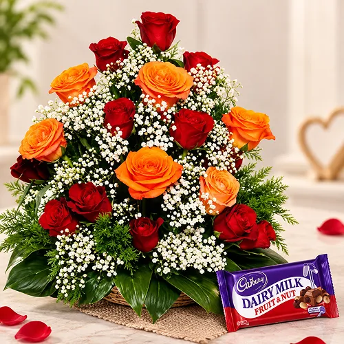 Red and Orange Roses