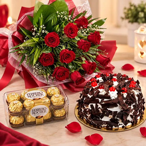 Rose Bunch Choco with Cake Rose Bunch Choco with Cake