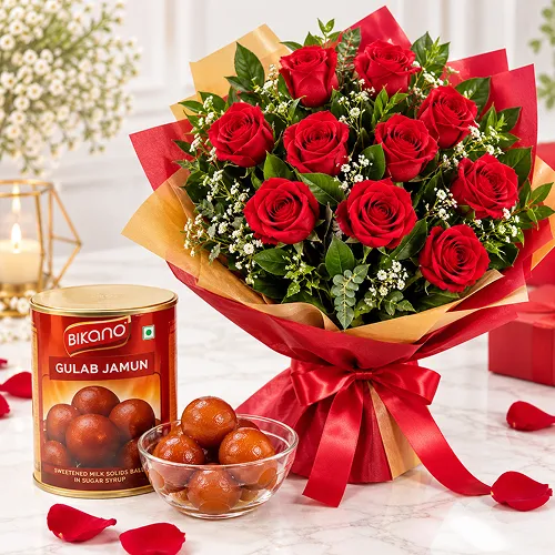 Roses with Sweets Roses with Sweets