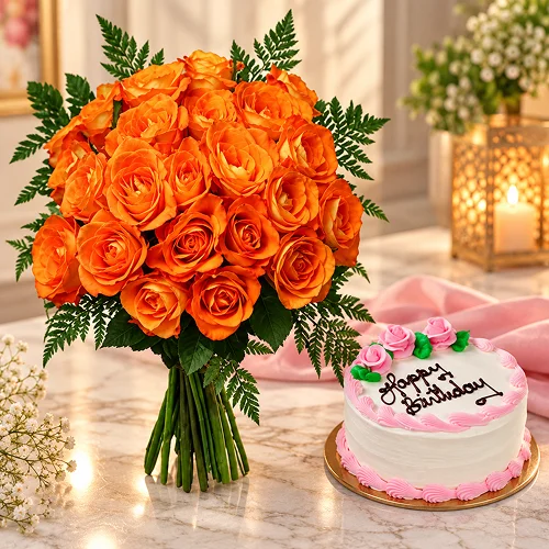Roses with cake