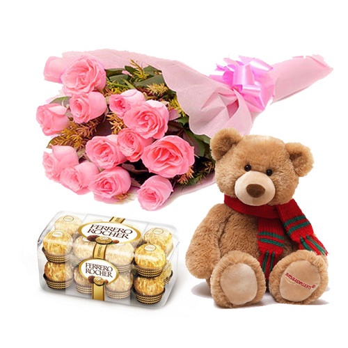 Pink Passion with Teddy Combo