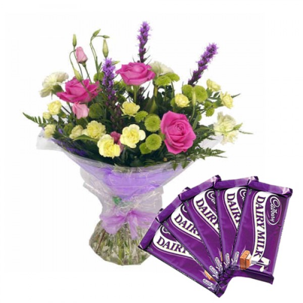 Mix flowers with choco