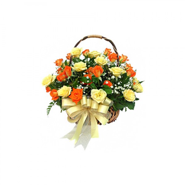Beautiful Mix Roses Basket