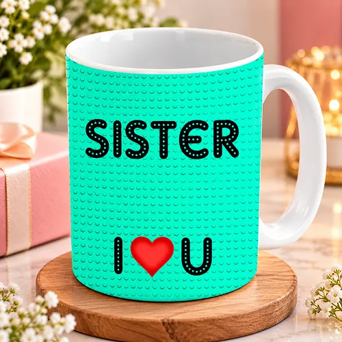 Sister I Love You Quote Printed Ceramic Mug