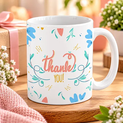 Thank you Quote Printed Ceramic Mug for Sister