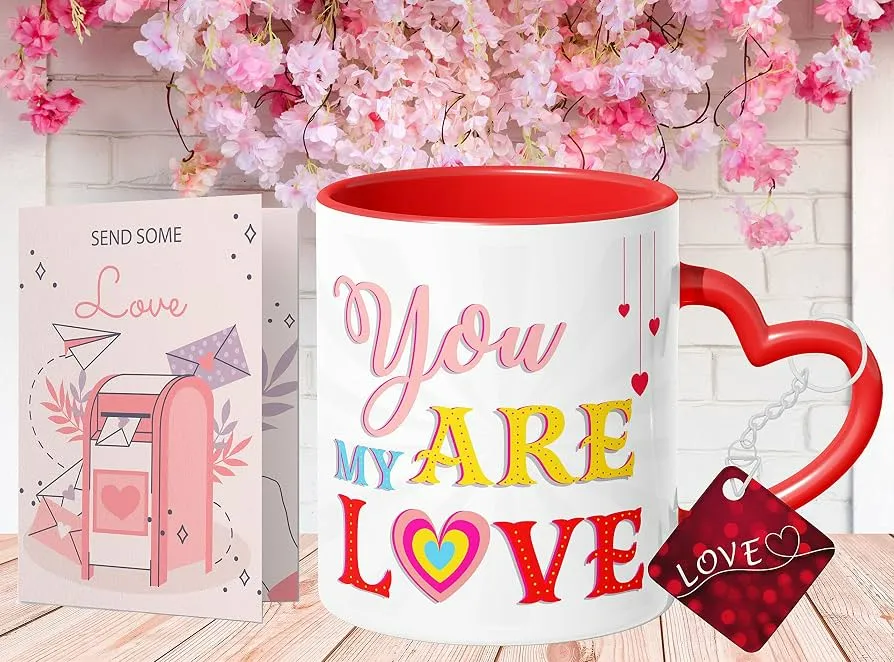 Valentine Day Gift You are My Love Quote Printed Ceramic Red Heart Handle Coffee Mug Valentine Day Gift You are My Love Quote Printed Ceramic Red Heart Handle Coffee Mug