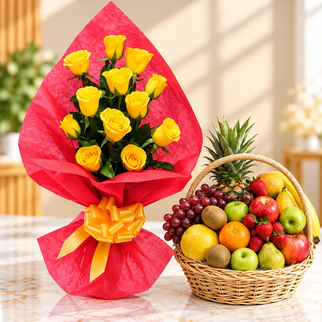 Yellow Roses N Fruits Yellow Roses N Fruits