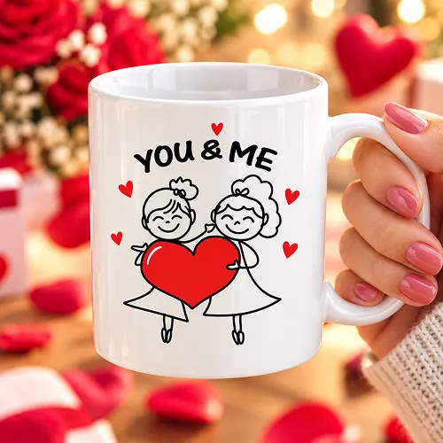 You & Me Quote Printed Ceramic Coffee Mug You & Me Quote Printed Ceramic Coffee Mug