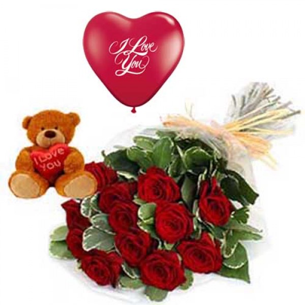 Heart Shape Balloon with Flowers