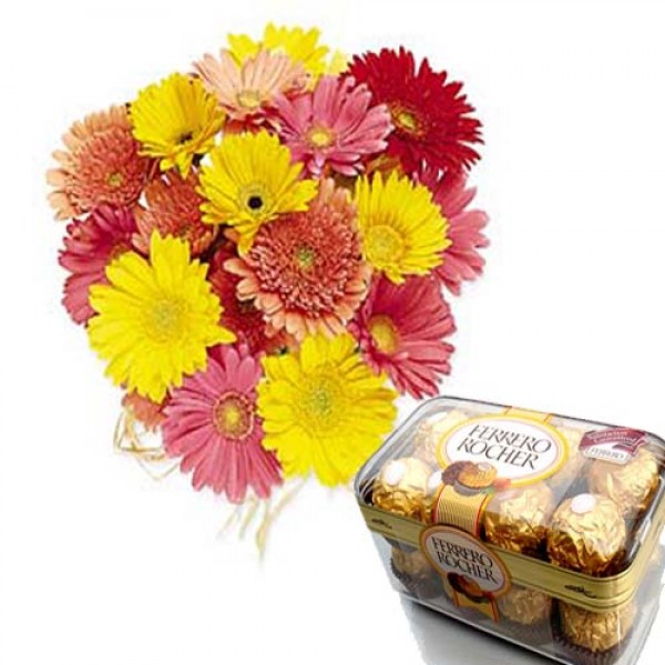 Gerbera with Ferrero Rocher